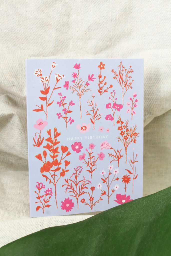 floral lilac birthday card
