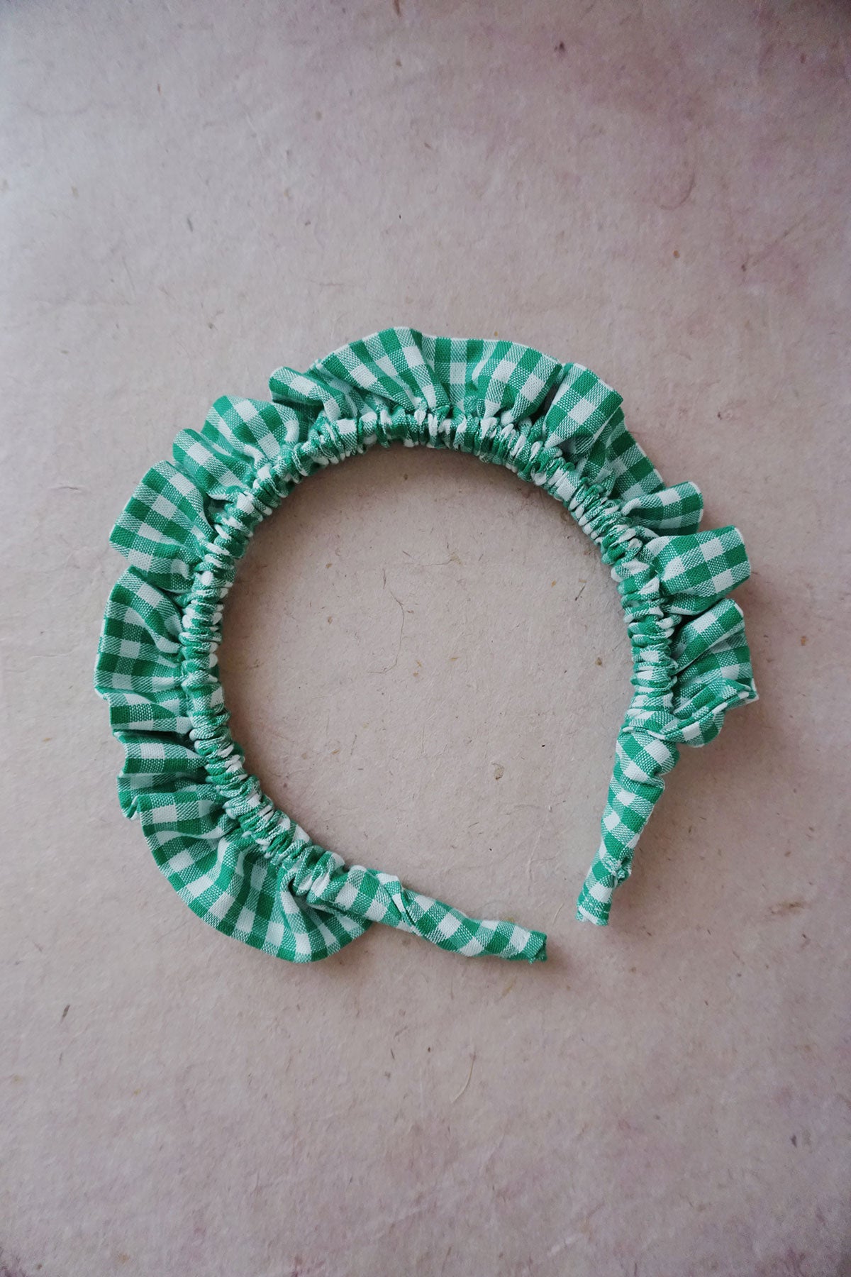 gingham ruffle headband via shop wallflower