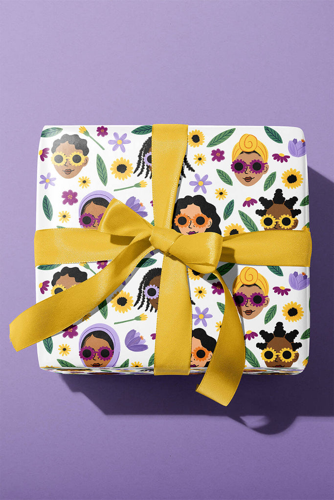 girls sunnies gift wrapping paper