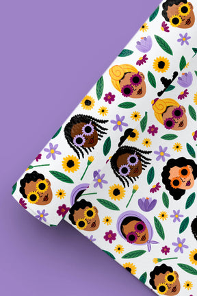 girls sunnies cute gift wrapping paper
