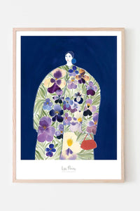 pansy coat floral art print