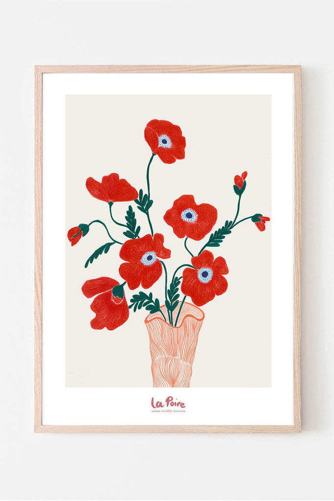 red poppies print by la poire