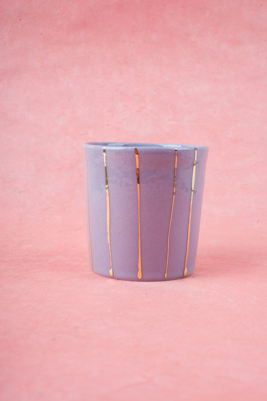 lavender gold ceramic cup
