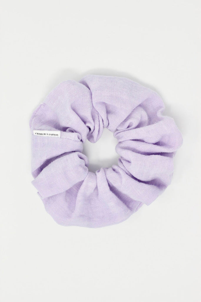 lavender linen scrunchie