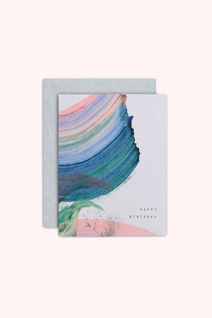 moglea hand painted birthday card ✿ birthday swirl card
