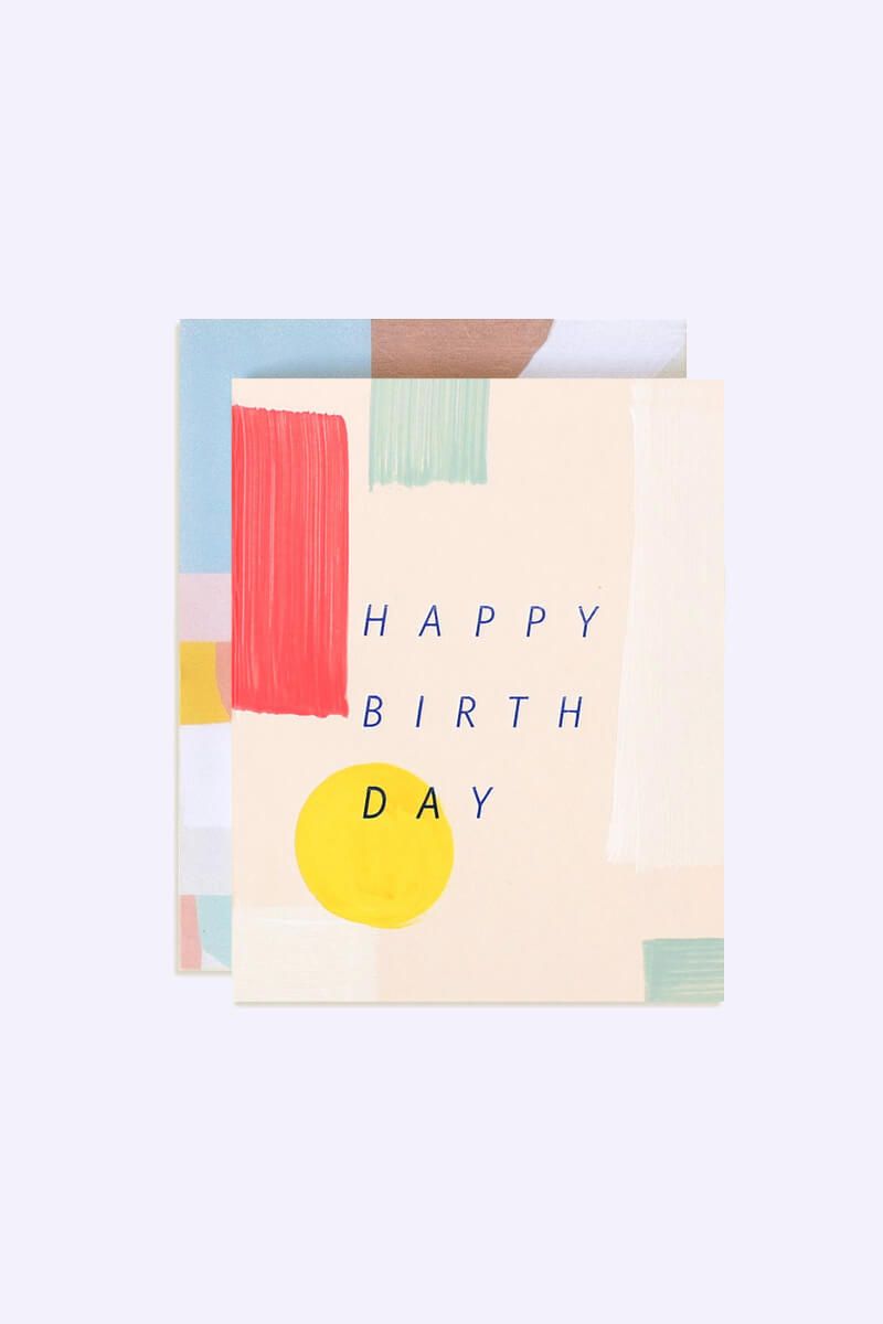 moglea abstract happy birthday card