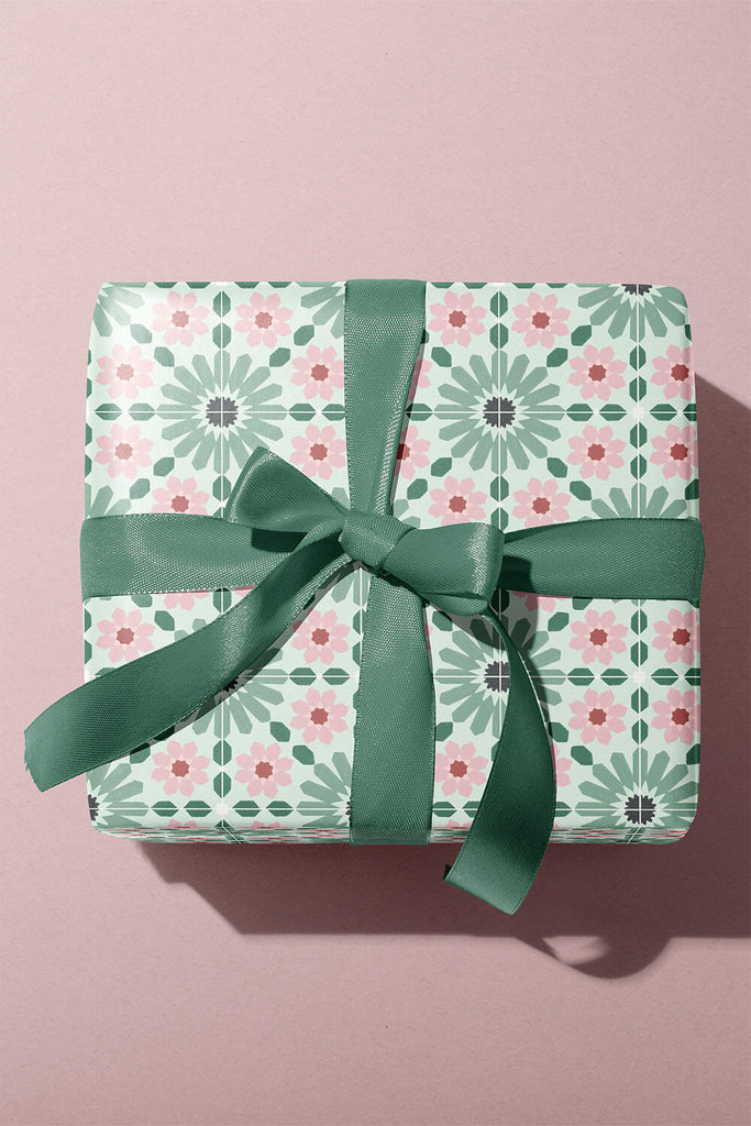 moroccan zellige gift wrapping paper