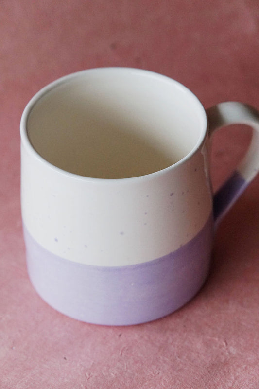 lilac purple handmade ceramic mug from wallflower