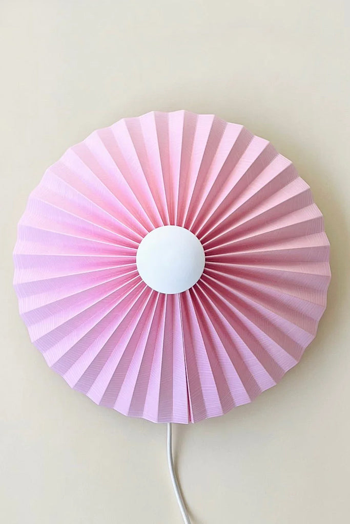 pleated pink wall lamp by shady business