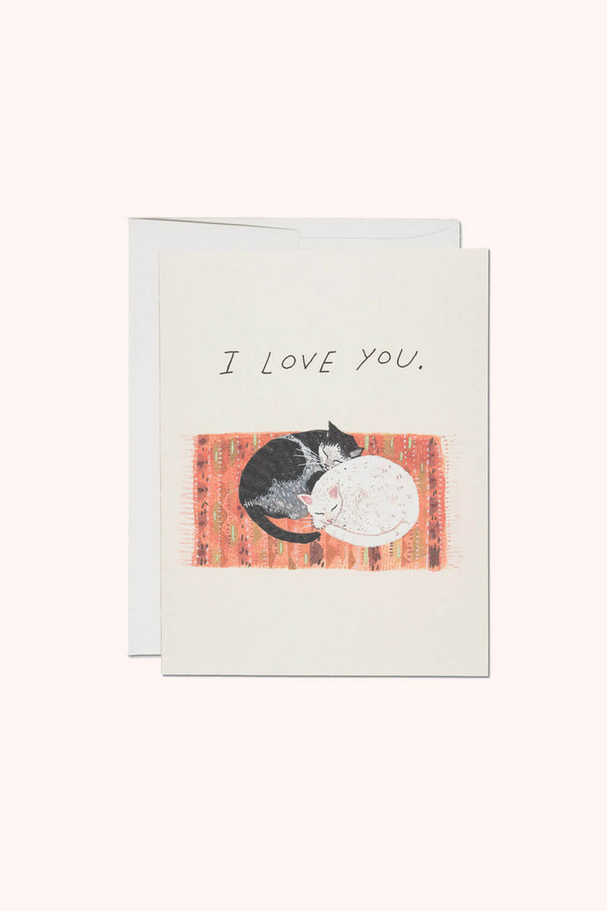 cat cuddle love card by red cap cards ✿ shop wallflower