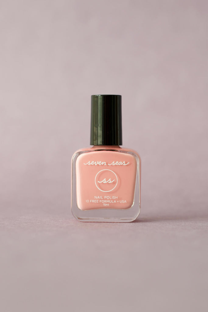 clean peachy pink nail polish