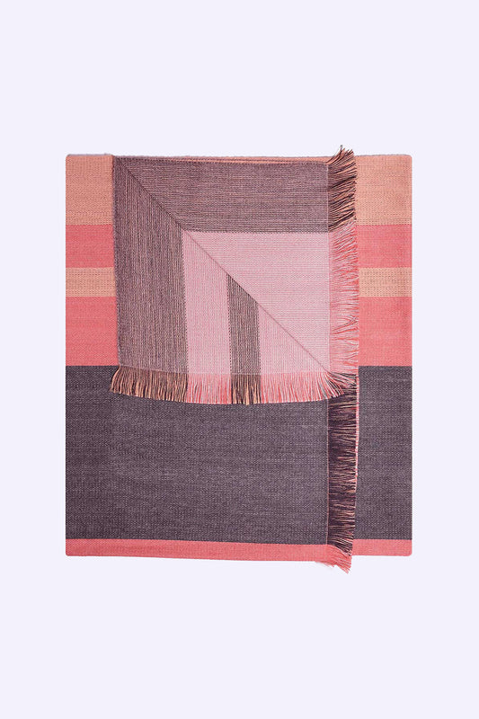 Reversible Alpaca Throw Blanket in Peach