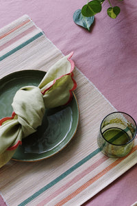 Pastel Striped Woven Placemat Set