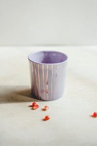 lavender gold ceramic cup