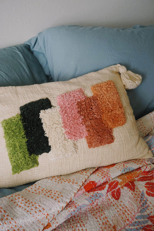 colorblock tufted throw pIllow cover ✿ shop wallflower