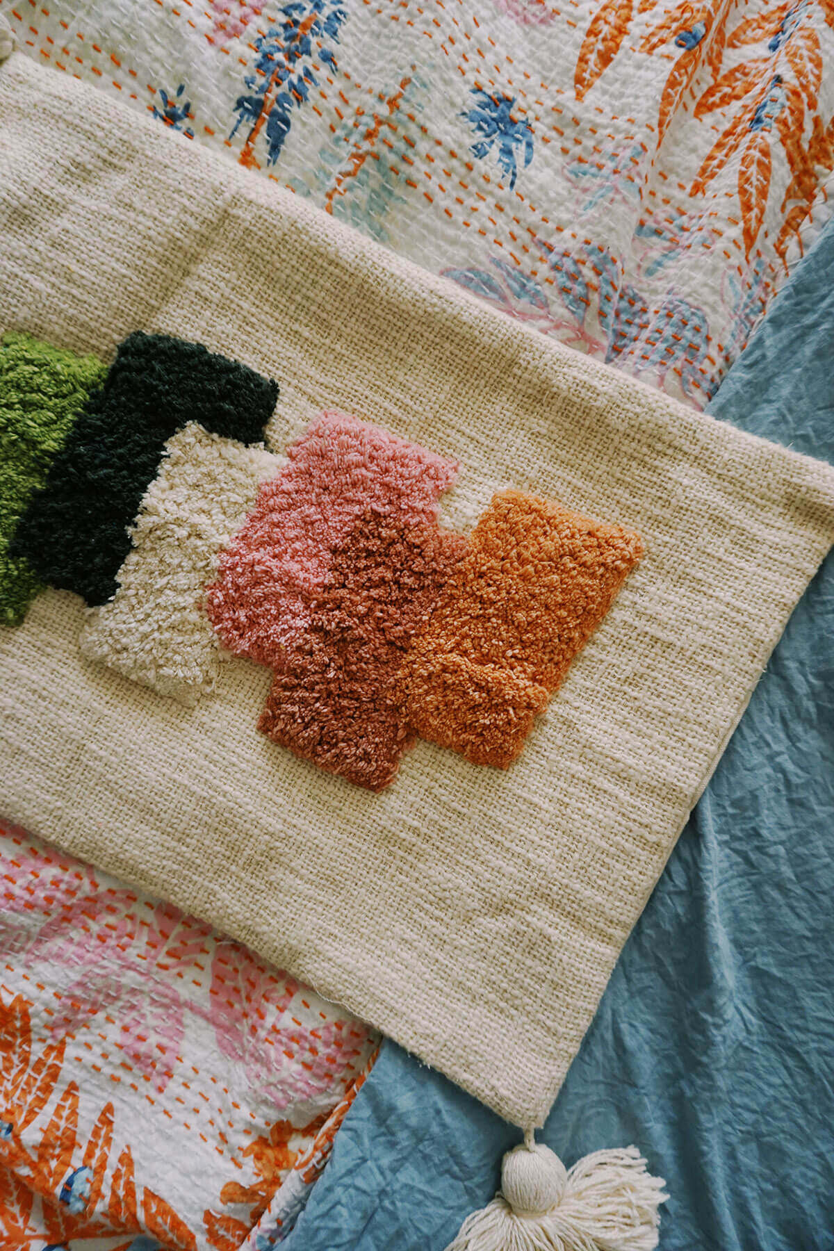 colorblock tufted throw pIllow cover ✿ shop wallflower