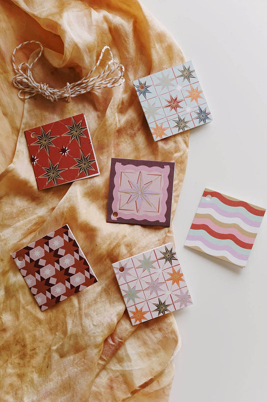 type and story holiday pastel gift tags